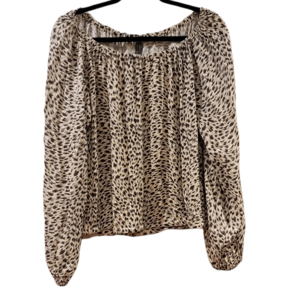 Anthropologie Leopard Cascais Off the Shoulder Top Size Small - Picture 3 of 7